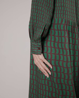 Geo Long Mao Dress Green from Brava Fabrics