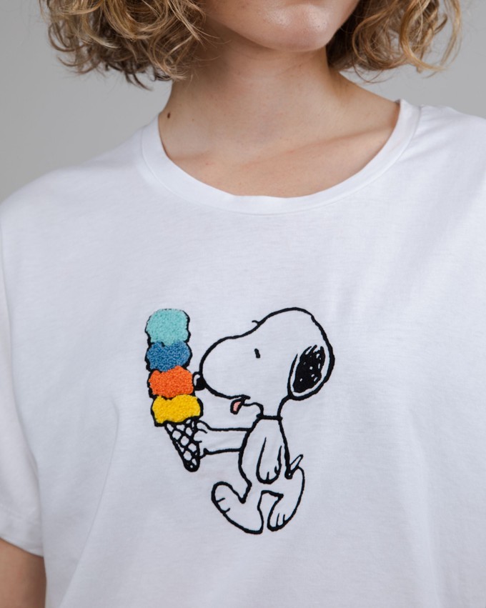 Peanuts Icecream Oversize Tee White from Brava Fabrics