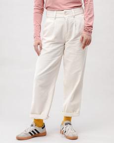 Corduroy Pleated Pants Ecru via Brava Fabrics