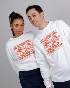 Hoxton Four Corners Unisex Sweatshirt White via Brava Fabrics