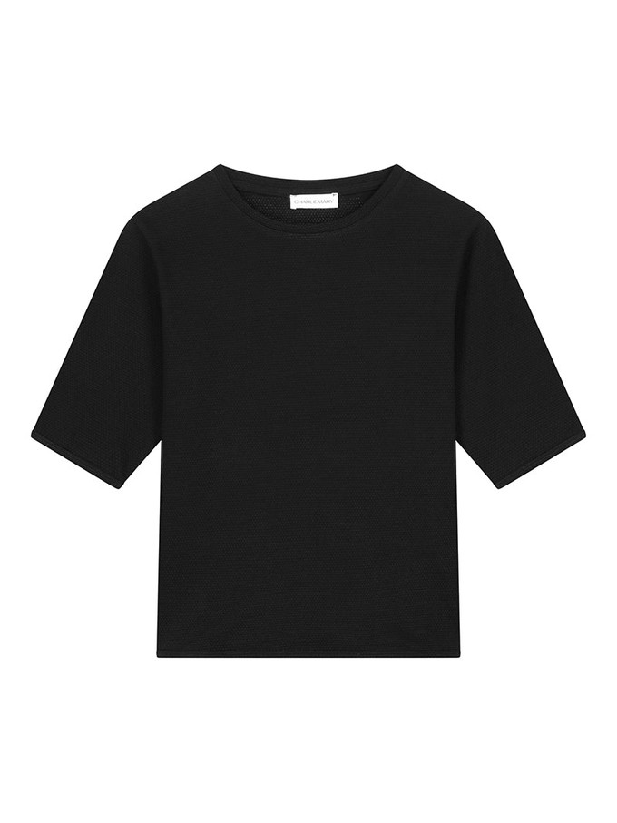 Rosa Structured Cotton Top Black from Charlie Mary