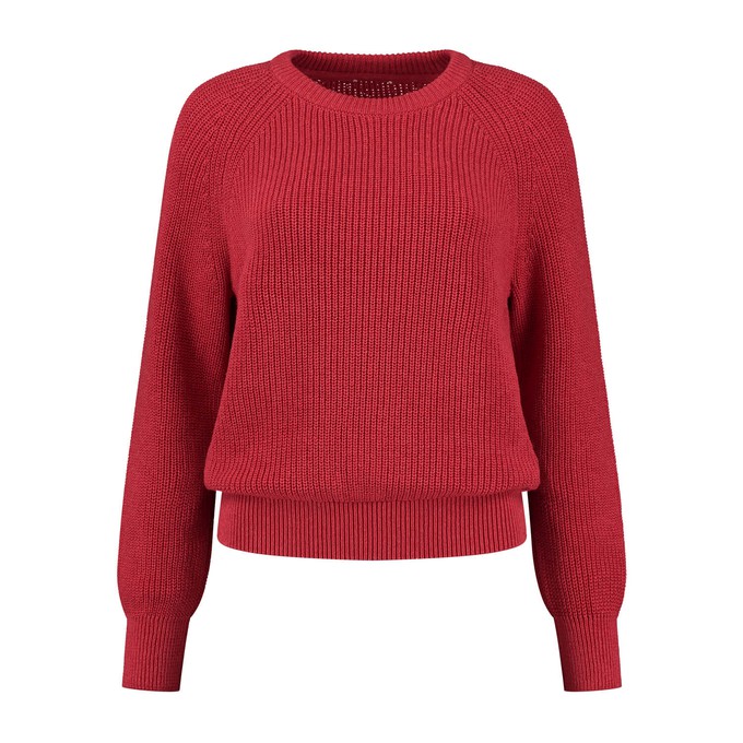 Knitted jumper  Recycled Cotton & Tencel Raspberry Red from Charlie Mary