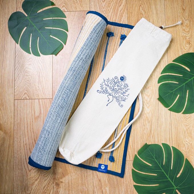 Ayurvedic Cotton Yoga Mat (Dark Blue) from chaYkra