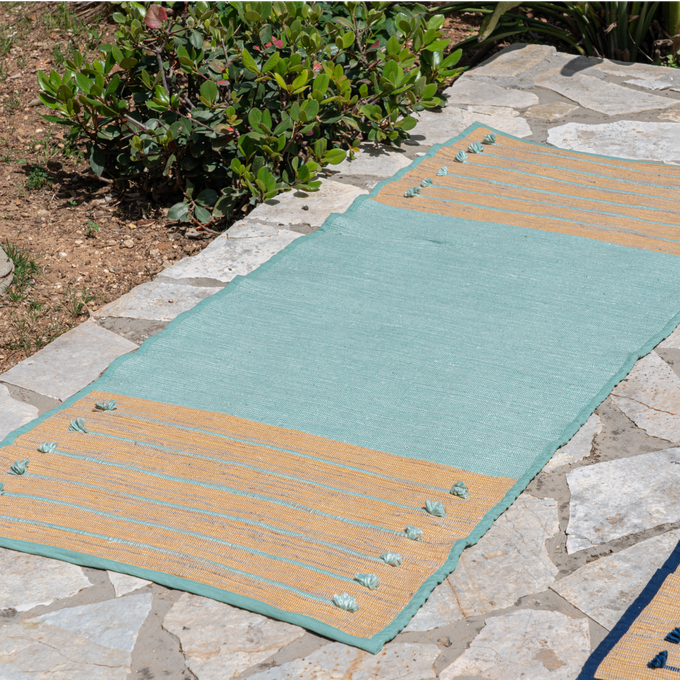 Project Cece  Ayurvedic Cotton Yoga Mat (Turquoise)