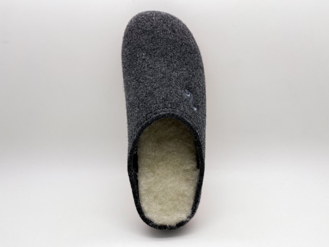 thies 1856 ® Recycled Wool Slippers dark grey red (W) from COILEX