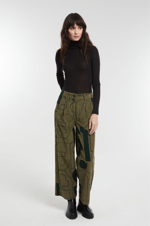 BICOLOR KHAKI VICTOR LYRIQUE PANTS from Cool and Conscious