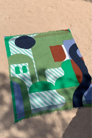 MOSS CARTE POSTALE BEACH TOWEL from Cool and Conscious