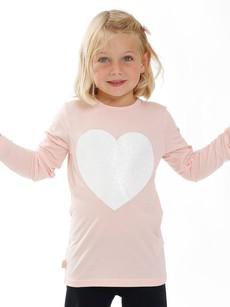 Organic T-Shirt Eucalyptus Aura pink with a heart via CORA happywear