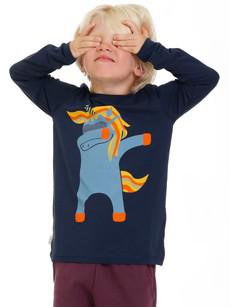 Organic T-Shirt Eucalyptus Aura - blue with unicorn via CORA happywear