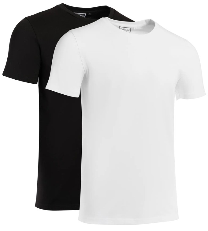 Double pack T-Shirt out of Organic Cotton - Brilliant White & Black from COREBASE