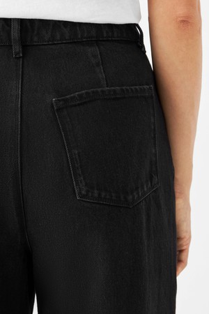 DAWN Wide Straight Cropped Non-Stretch - Minimal - Black Denim from DAWN Denim