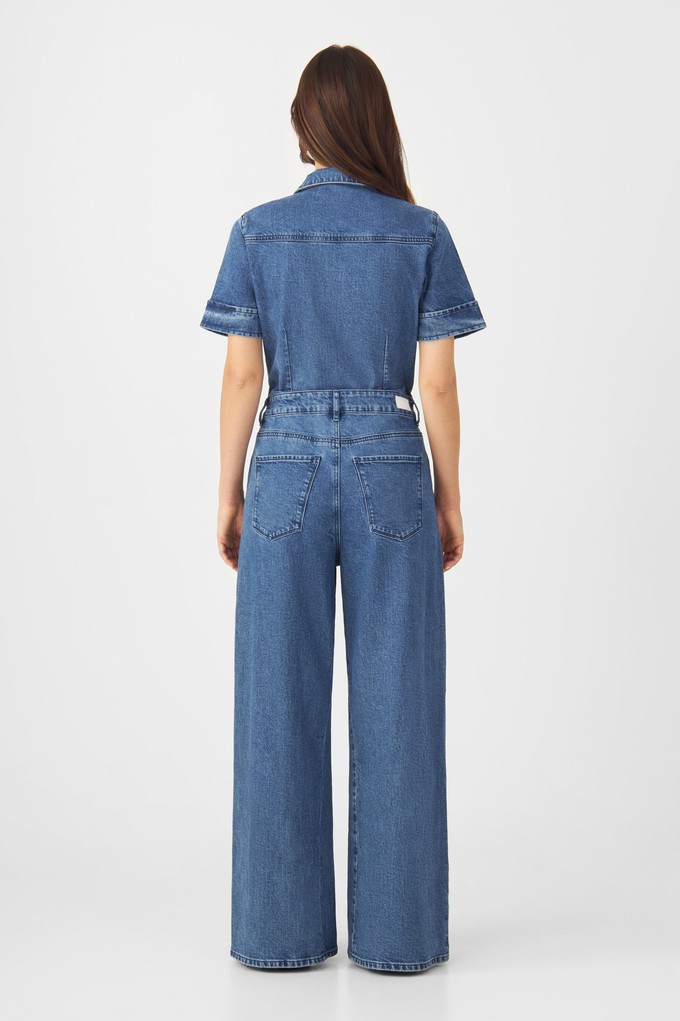 TWITTER Minimal Stretch - Short Sleeve Overall - Medium Blue from DAWN Denim