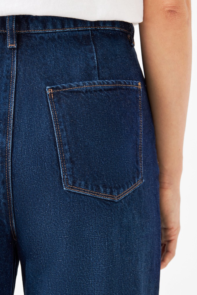 DAWN Wide Straight Cropped Non-Stretch - Minimal - Dark Blue from DAWN Denim