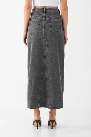 LUCE Midi Skirt - High Waist - Light Grey from DAWN Denim