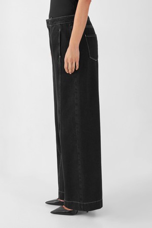 SUNNY Wide Leg Non Stretch - Contrast - Black Denim from DAWN Denim