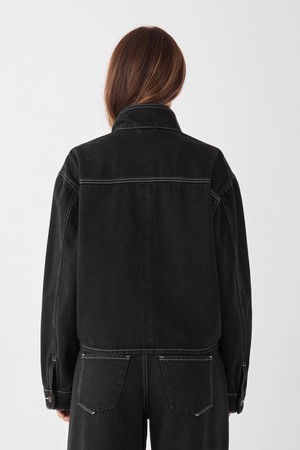 BLOSSOM - Relaxed Jacket Contrast - Black Denim from DAWN Denim