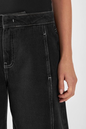 SUNNY Wide Leg Non Stretch - Contrast - Black Denim from DAWN Denim