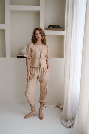 OLIVIA TOP - SAND from ELJO THE LABEL