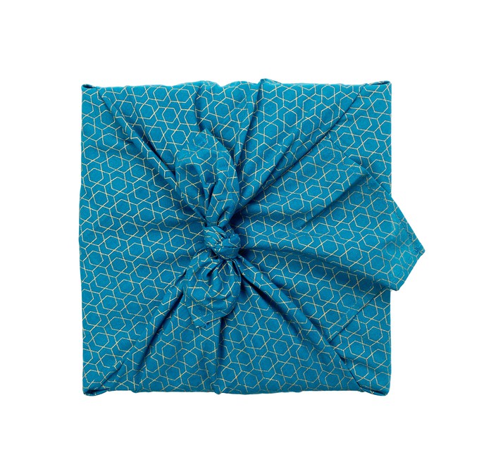 Furoshiki Gift Wrap Contemporary Christmas - Ocean and Snowflakes 8 piece set from FabRap