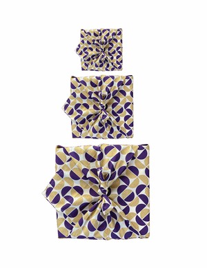 Furoshiki Gift Wrap - 9 Piece Gold Moons & Plum Diamonds Bundle Fabric Gift Wrap from FabRap