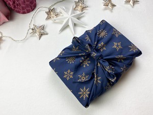 Furoshiki Gift Wrap Contemporary Christmas - Ocean and Snowflakes 8 piece set from FabRap