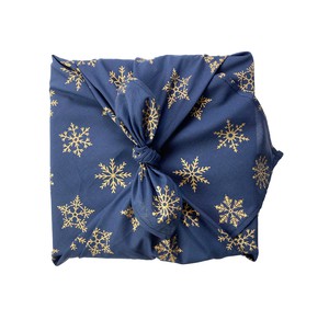 Furoshiki Gift Wrap Contemporary Christmas - Ocean and Snowflakes 8 piece set from FabRap