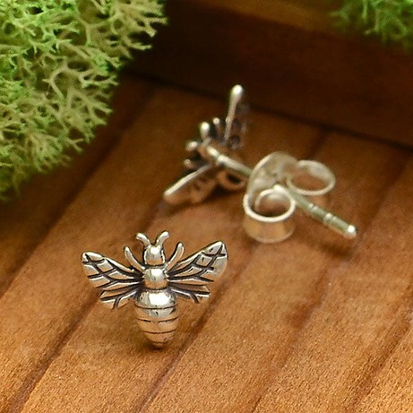 Silver earrings bees from Fairy Positron