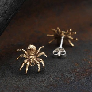 Silver earrings with bronze spider from Fairy Positron