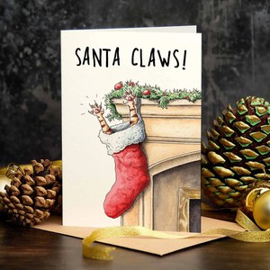 Greeting card Christmas "Santa Claws" from Fairy Positron