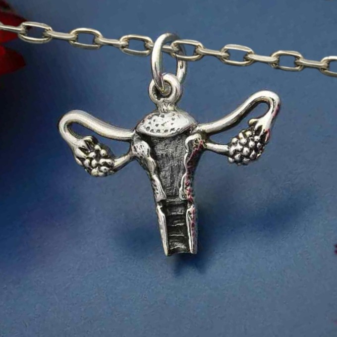 Silver necklace uterus from Fairy Positron