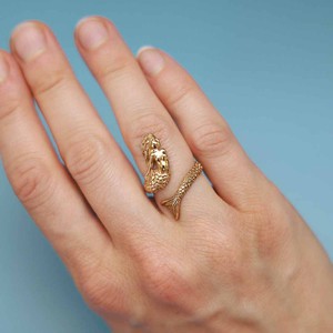 Bronzen ring zeemeermin from Fairy Positron