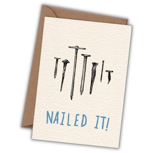 Greeting card nails "Nailed it!" from Fairy Positron