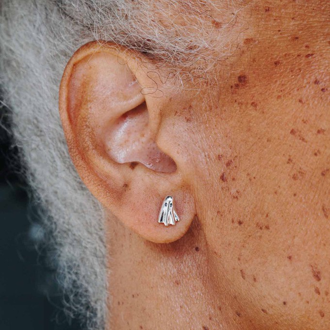 Silver earrings ghosts (studs) from Fairy Positron