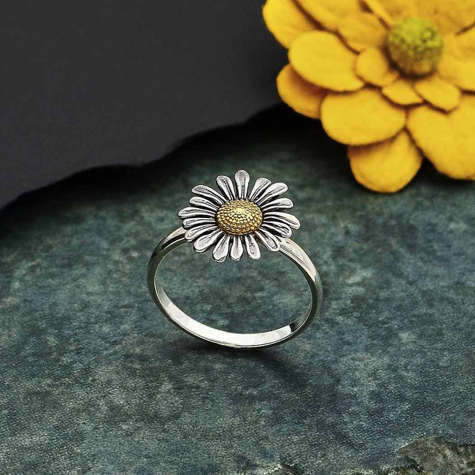 Silver/bronze ring daisy from Fairy Positron