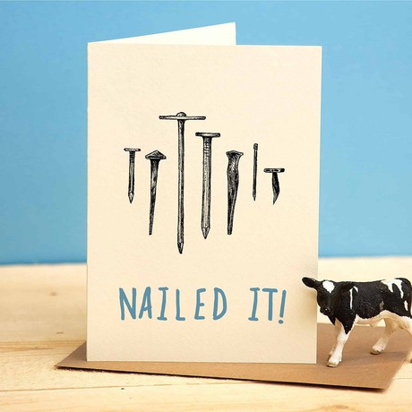 Greeting card nails "Nailed it!" from Fairy Positron