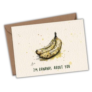 Greeting card "Bananas about you" from Fairy Positron