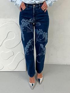 High Waisted Organic & Recycled Laser Dandelion Dark Blue Jeans via Fanfare Label