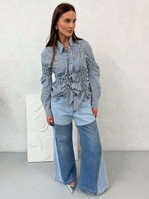 Fora Oversized Upcycled Blue High Waisted Jeans from Fanfare Label