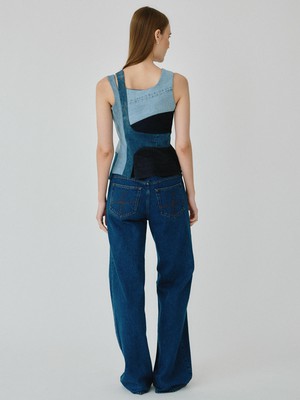 High Waisted Organic & Recycled Wide-Leg Dark Jeans from Fanfare Label