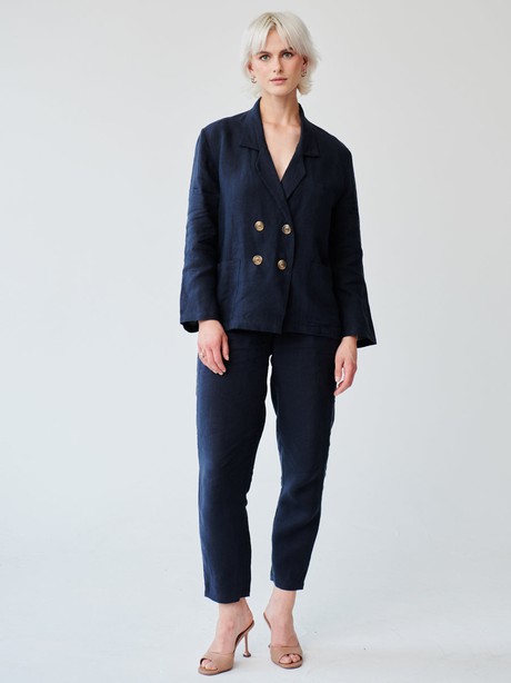 Ethically Made Navy Linen Suit from Fanfare Label