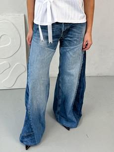 Dora Oversized Upcycled Blue High Waisted Jeans via Fanfare Label