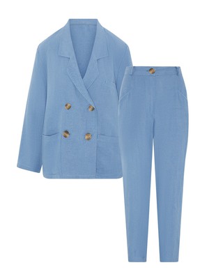 Ethically Made Blue Linen Suit from Fanfare Label