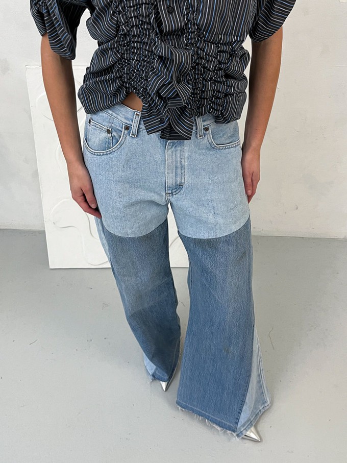 Fora Oversized Upcycled Blue High Waisted Jeans from Fanfare Label