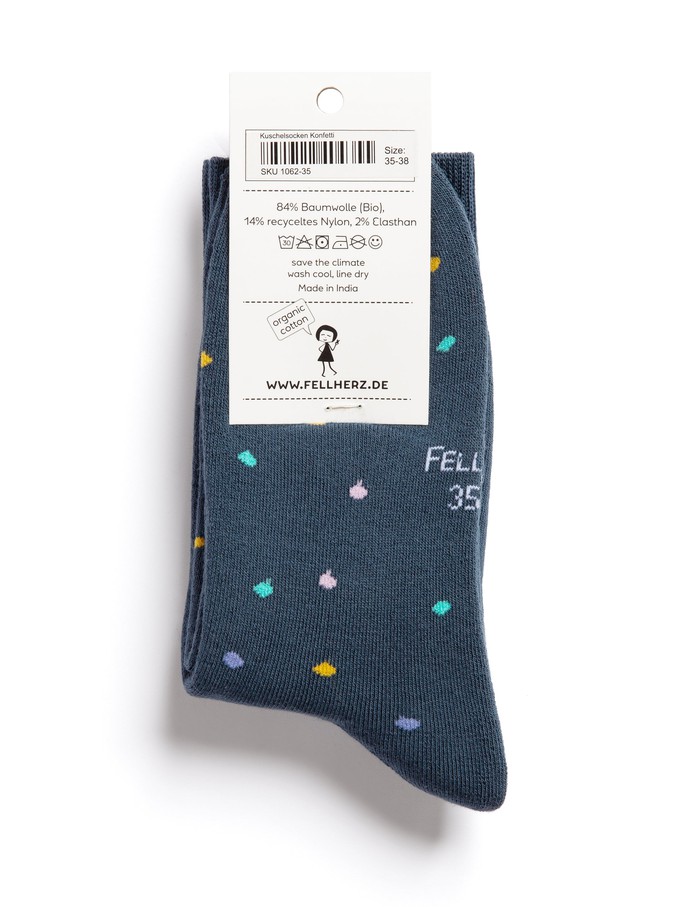 Warm cuddly socks with organic cotton confetti thundercloud from FellHerz T-Shirts - bio, fair & vegan