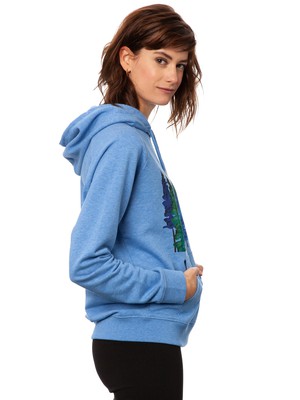 Wood Girl Hoodie blue melange from FellHerz T-Shirts - bio, fair & vegan