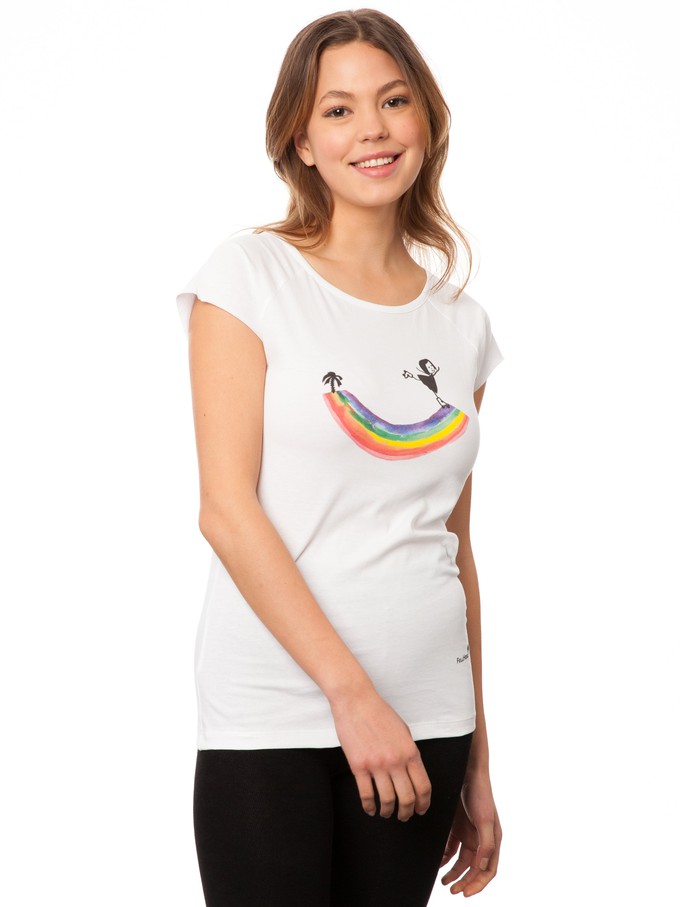 Rainbow girl cap sleeve white size XS from FellHerz T-Shirts - bio, fair & vegan