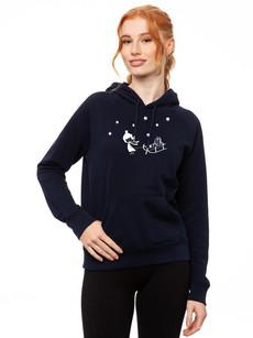 X-Mas Schlitten Hoodie navy via FellHerz T-Shirts - bio, fair & vegan