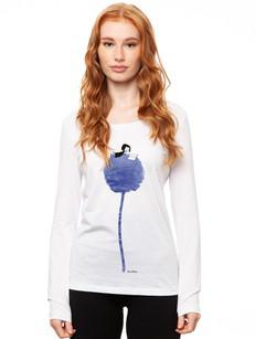 Blumenbuch Longsleeve white Größe XS via FellHerz T-Shirts - bio, fair & vegan