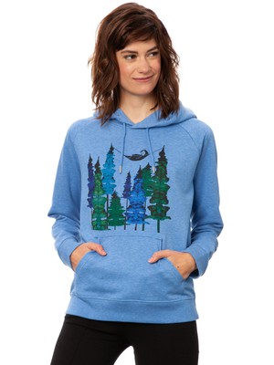 Wood Girl Hoodie blue melange from FellHerz T-Shirts - bio, fair & vegan