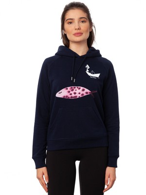 La Capitana Hoodie navy from FellHerz T-Shirts - bio, fair & vegan